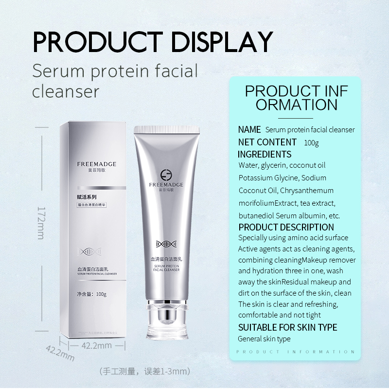  Freemadge Serum Protein Cleanser for Oily Skin, Facial Oil Control, Deep Cleansing for Men and Women