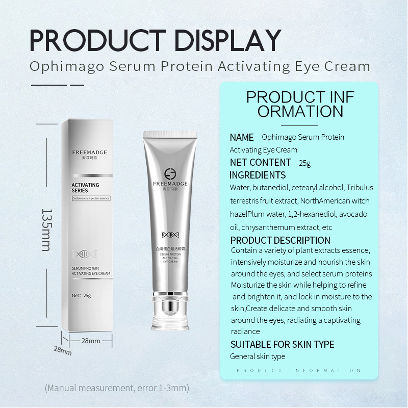 Freemadge Serum Protein Eye Cream For All Skin Types, Repairing Dark Circles Eye Bag for Men and Women