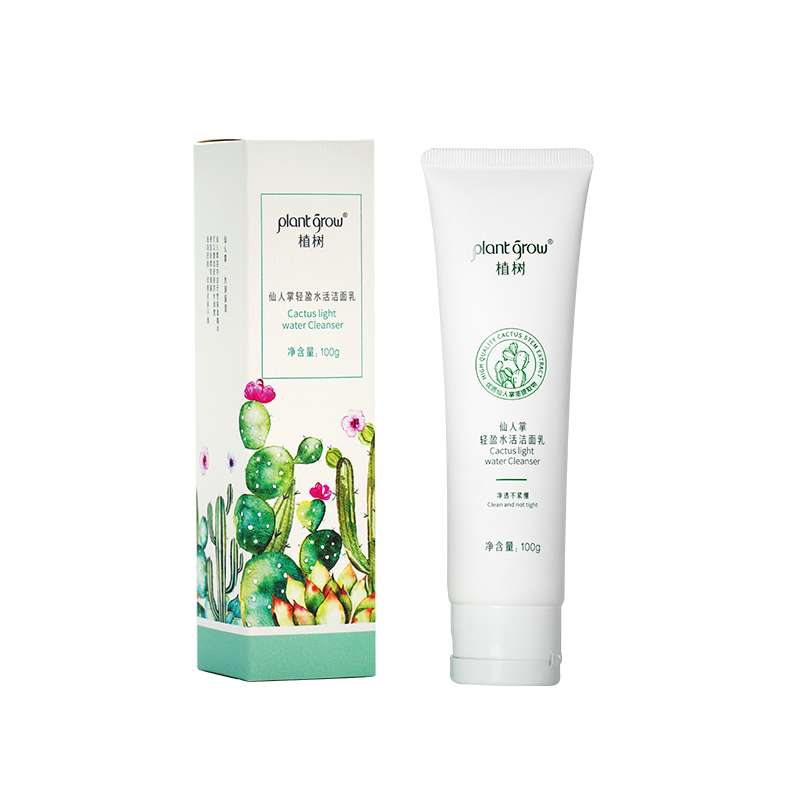 Plant Grow Cactus Light Hydrating Cleanser Improve skin oil outside and Dry inside,Deep clean for Men and Women