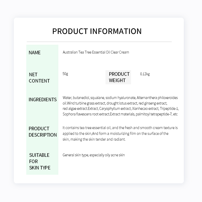 Plant grow Australia Tea Tree Essential Oil Clarifying Cream,Improve the skin with acne For Men and Women(pic7)