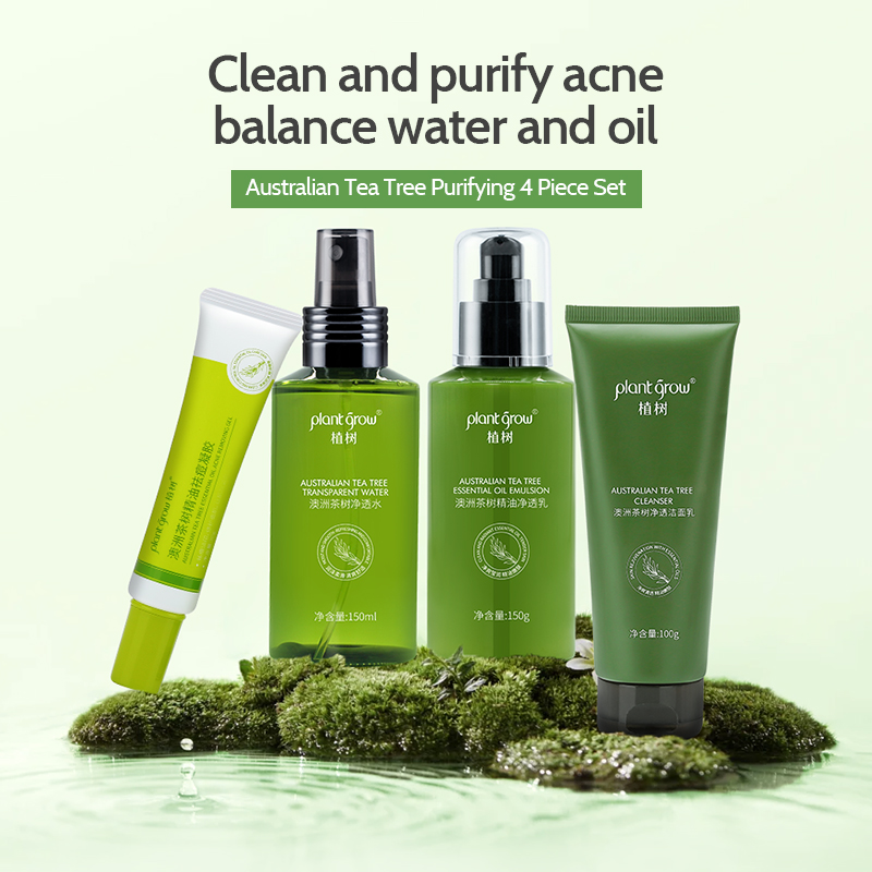 Plant grow Australia Tea Tree Oil Clarifying Set for Acne-Prone skin,Avoid over cleansing for Adult