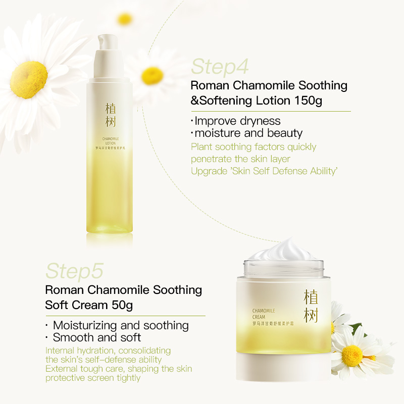 Plant Roman chamomile soothing skincare set for all skin types, boosting skin metabolism, anti-aging for Men and Women