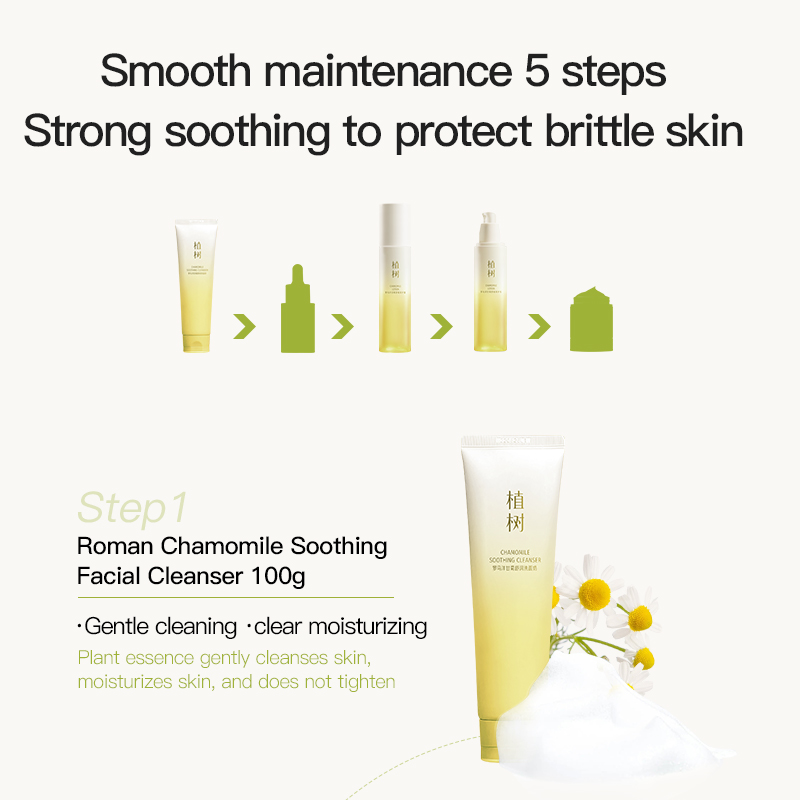 Plant Roman chamomile soothing skincare three-piece set to Control Oil , boosting skin metabolism for Men and Women