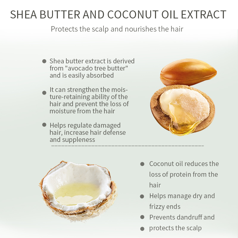 plant grow shea butter coconut oil shampoo for frizzy hair, to Relieve scalp fragility for Women and Men