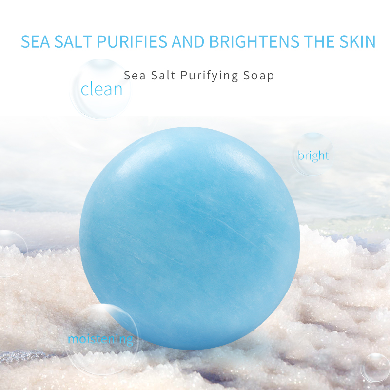 Plant Grow Sea Salt Pure Skin Renewal Soap Clean keratin Oil control Facial and body soap 80g