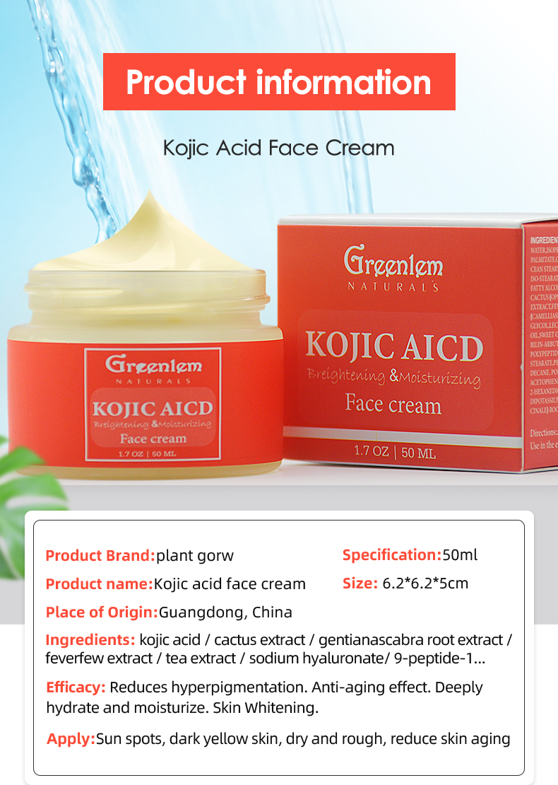 Greenlem Kojic Acid Face Cream for cosmetics customers