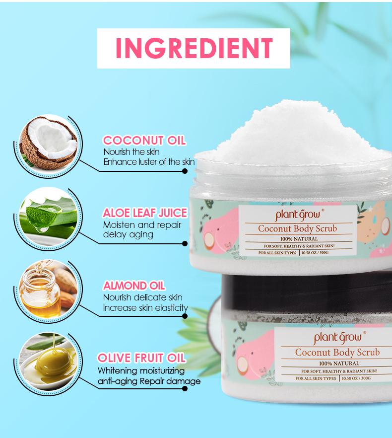 Plant Grow Coconut Body Scurb Powerfully Exfoliation Scurb Peeling Scurb