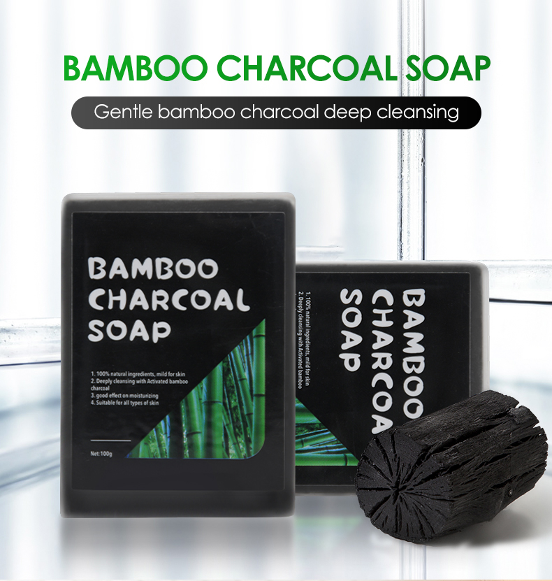 Bamboo Charcoal Soap Black Charcoal Body Cleanser Soap(pic6)