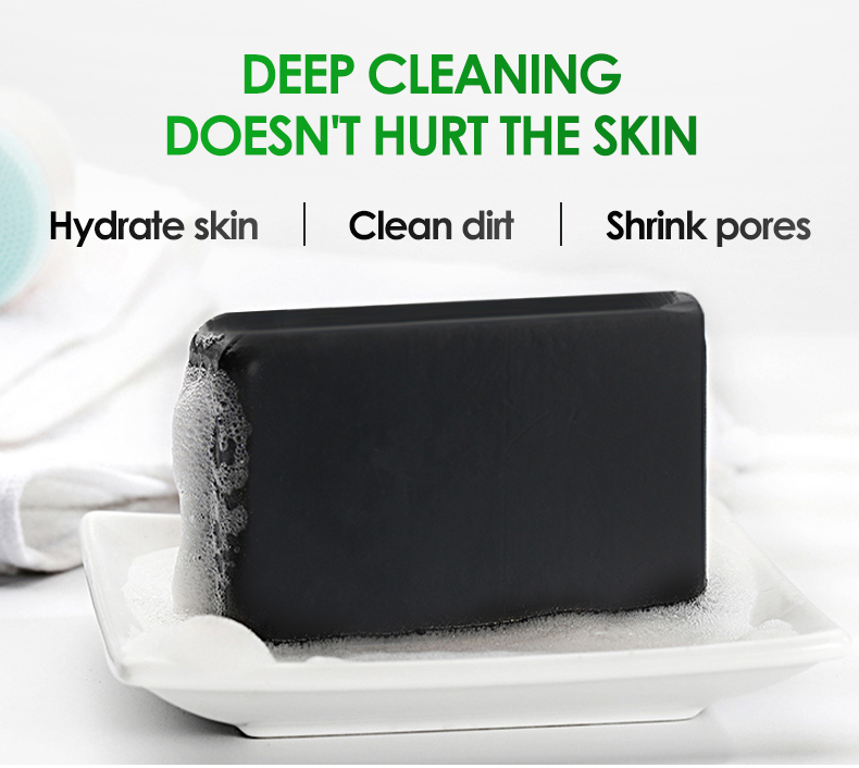 Bamboo Charcoal Soap Black Charcoal Body Cleanser Soap(pic5)