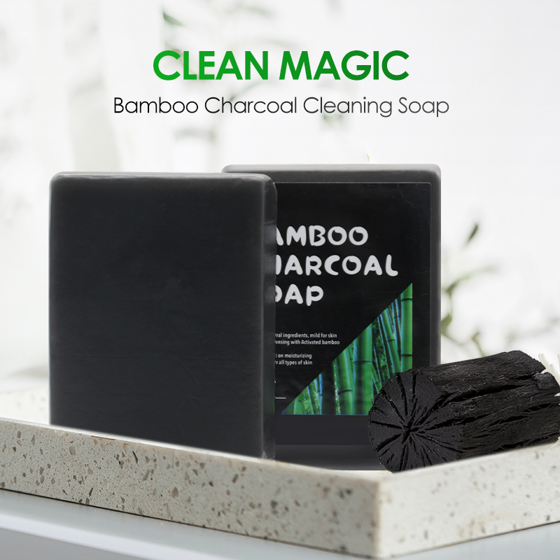 Bamboo Charcoal Soap Black Charcoal Body Cleanser Soap(pic2)