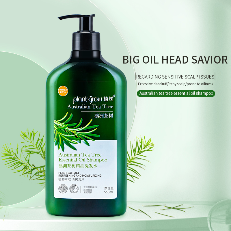 plant grow Australia tea tree oil shampoo 550ml for oily hair types, to Relieve scalp fragility for Women and Men 