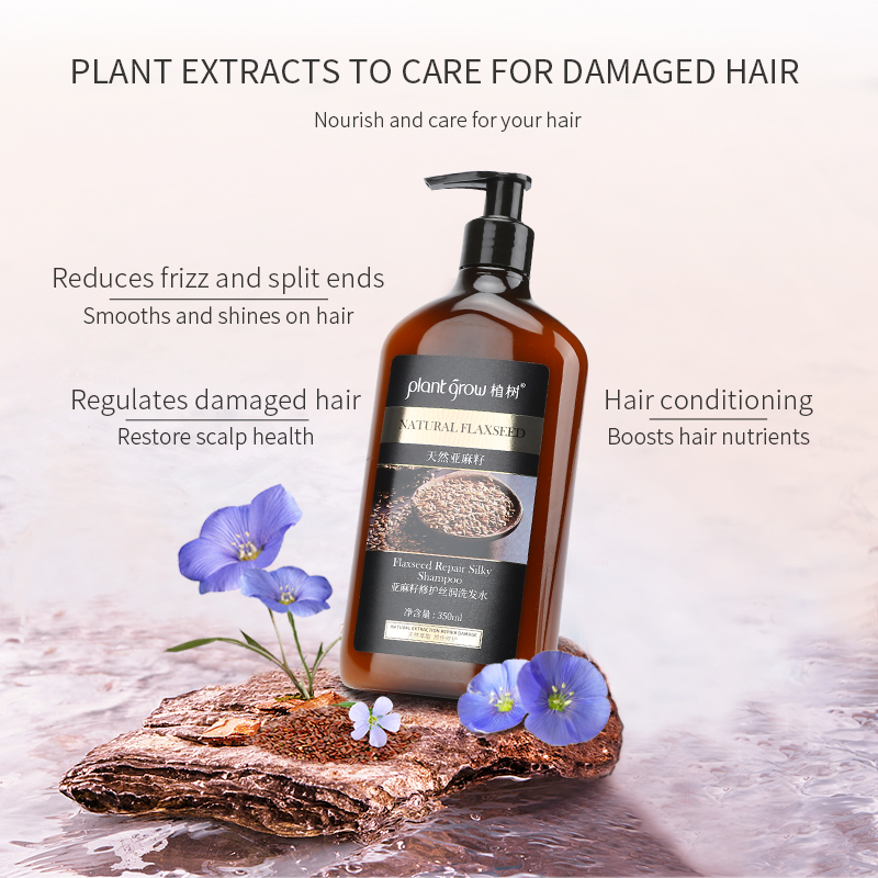 Plant grow Flaxseed Repair and Moisturizing Shampoo 350ml for Dry hair, Softens and moisturizes hair, Hair Care for Women and Men