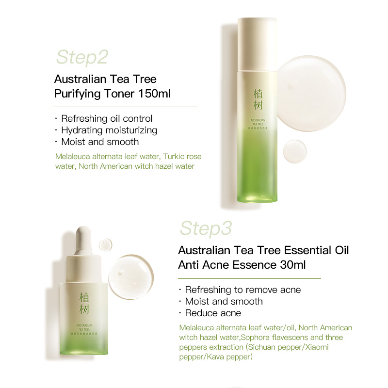 plant grow plant tree Australia tea tree essential oil skin care (single five-piece set) to maintain skin elasticity,  Improve the skin with acne, Locks in moisture for Men and Women