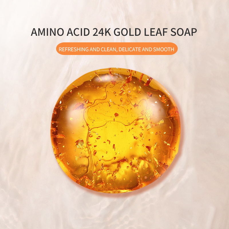 Amino Acid 24K Gold Leaf Soap for body cleansing(pic1)