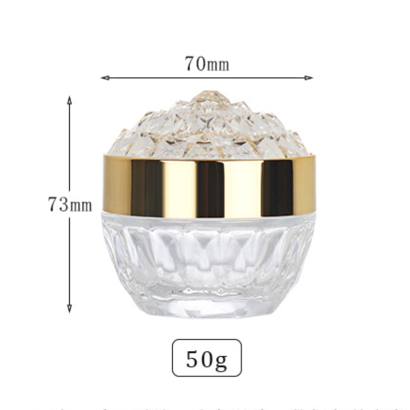 Customizing color logo 50g cream jar empty cosmetic glass cream jar diamond luxury designer new cream container.