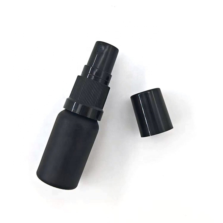 60g 10ml 100ml 250ml Matte black glass lotion essential oil bottle black jar lid cosmetic pump hair care packaging set