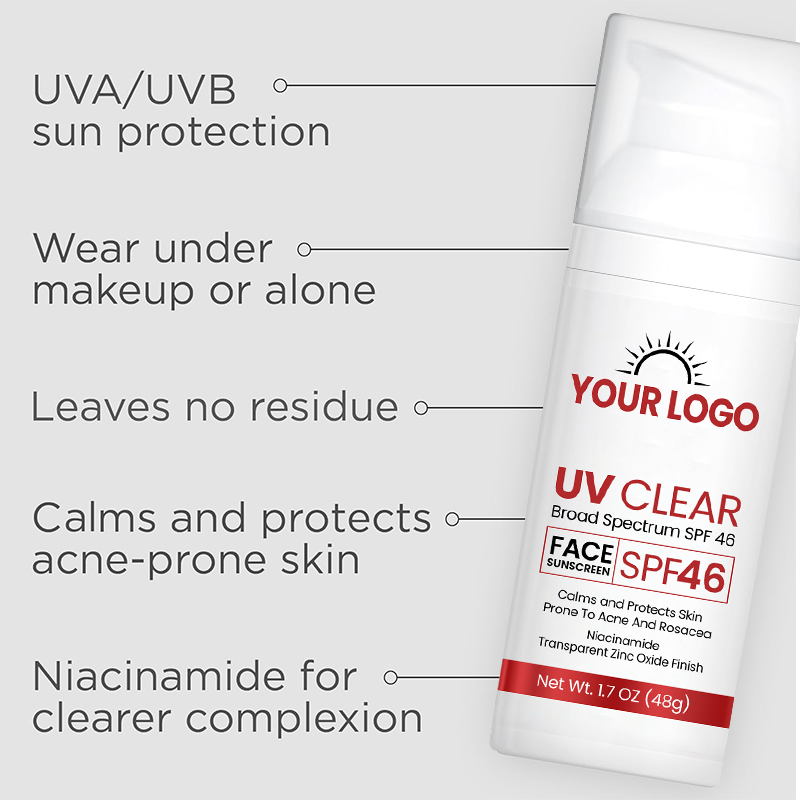 Oil Free Sunscreen with Zinc Oxide, Dermatologist Recommended, Clear Face Sunscreen SPF 46