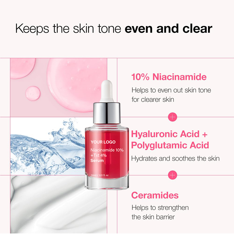 Private Label Korean Glass Skin Nicotinamide Hyaluronic Acid Whitening and Brightening Face Essence 30ml(pic3)