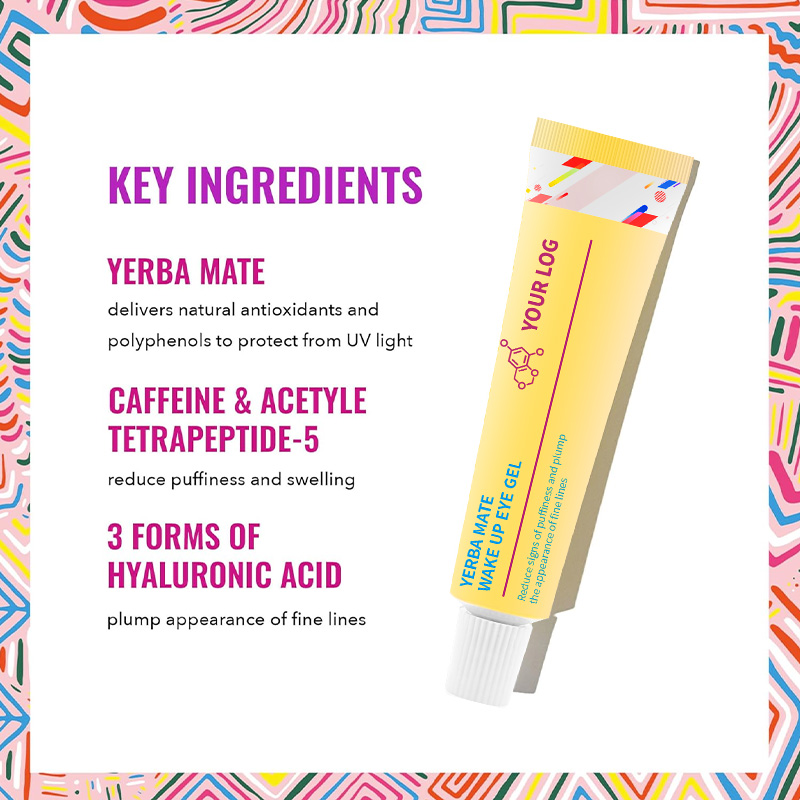 Private Label yerba mate Hydrating Eye Gel For Removing Puffy Dark Circles For All Skin Types 15ml