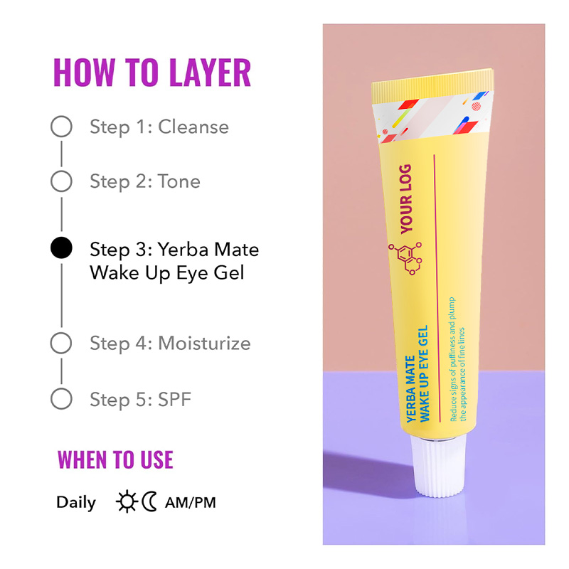 Private Label yerba mate Hydrating Eye Gel For Removing Puffy Dark Circles For All Skin Types 15ml