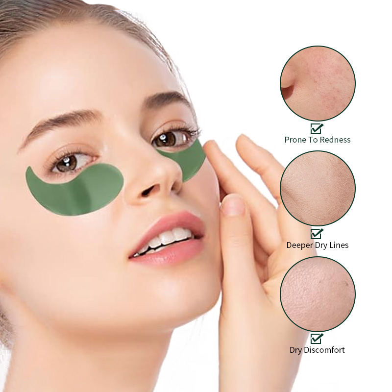 Private Label Refreshing Green Tea Collagen Hydrating Eye Patch to Remove dark Circles and Relieve fatigue