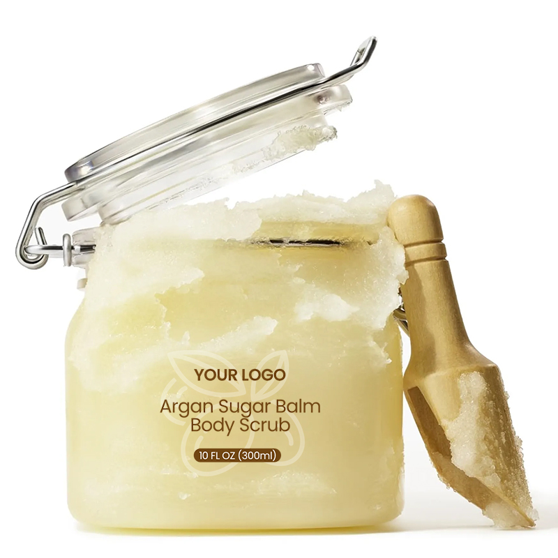 Moisturizing and Exfoliating Body, Face, Hand, Foot Scrub, Butter Lotion, Natural Exfoliating Argan Sugar Body Scrub