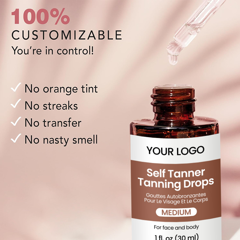 Medium Face Tanning Drops to Add to Lotion, Moisturizing Bronzing Drops for Face & Body, Self Tanning Drops Serum