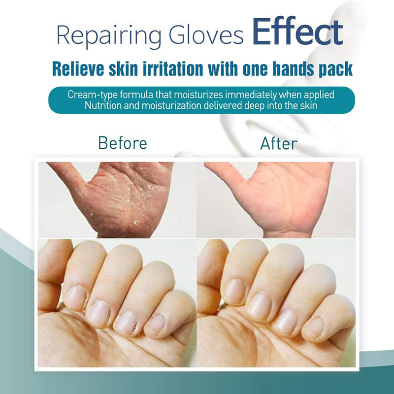 6-Pieces Deep Moisturizing Gloves for Dry and Chapped Hands, Rich In Coconut Oil And Milk Extract Deep Repair Hand Mask