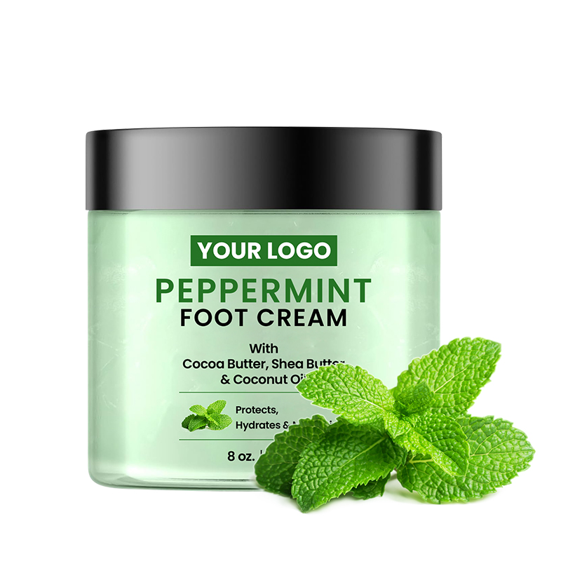 Private Label Soften Calluses Moisturizing Foot Cream Repair For Cracked Heels, 8oz/227g Peppermint Foot Cream(pic1)