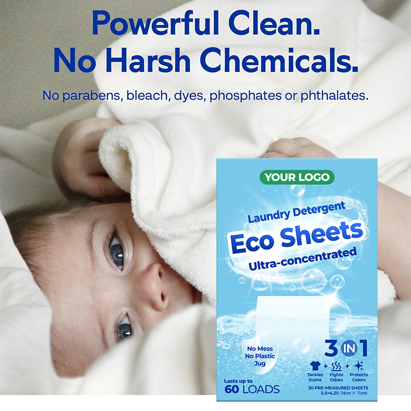 Eco-Friendly Concentrated Laundry Detergent Sheets