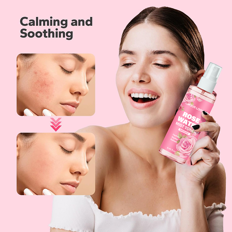 Private Label OEM Rose Water Natural Hydrating Soothing Rose Water Mist Spray