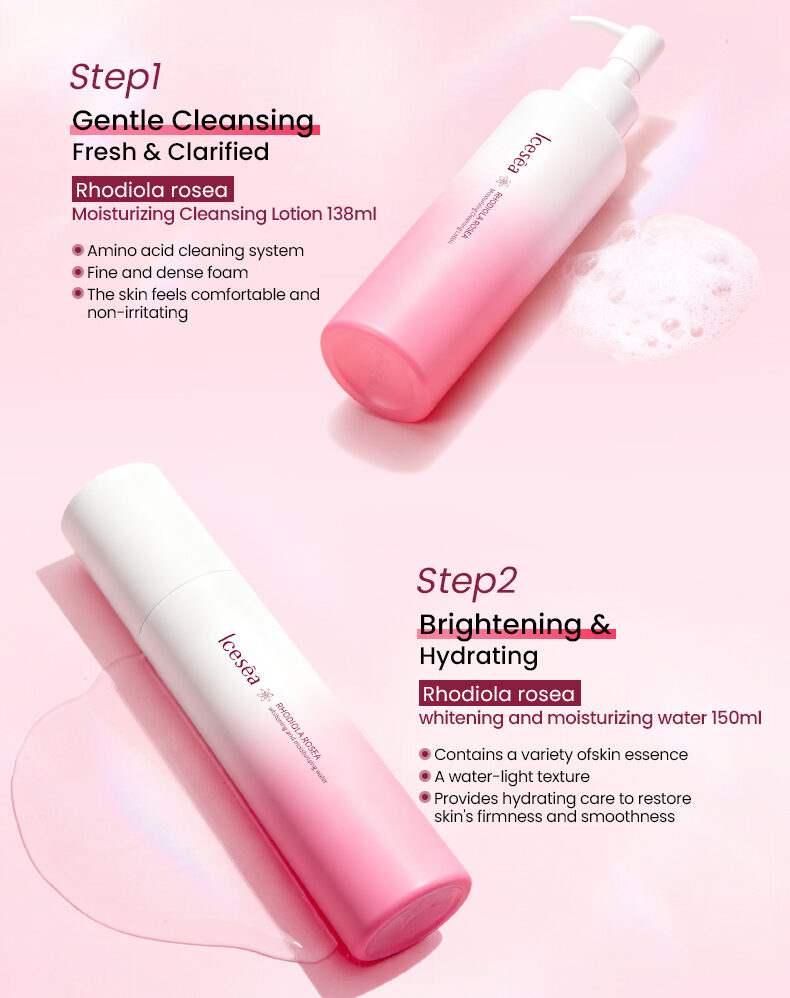 Rhodiola Root Whitening Luxurious Facial Set-Deep Cleansing Even Skin Tone Reduce Blemishes-5 Steps Routine for All Skin Types(pic7)