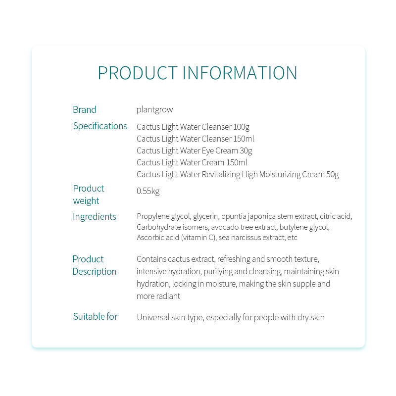 Plant grow plant cactus 5-piece set for Keep Moisturizing,Hydrating skin for Men and Women(pic7)
