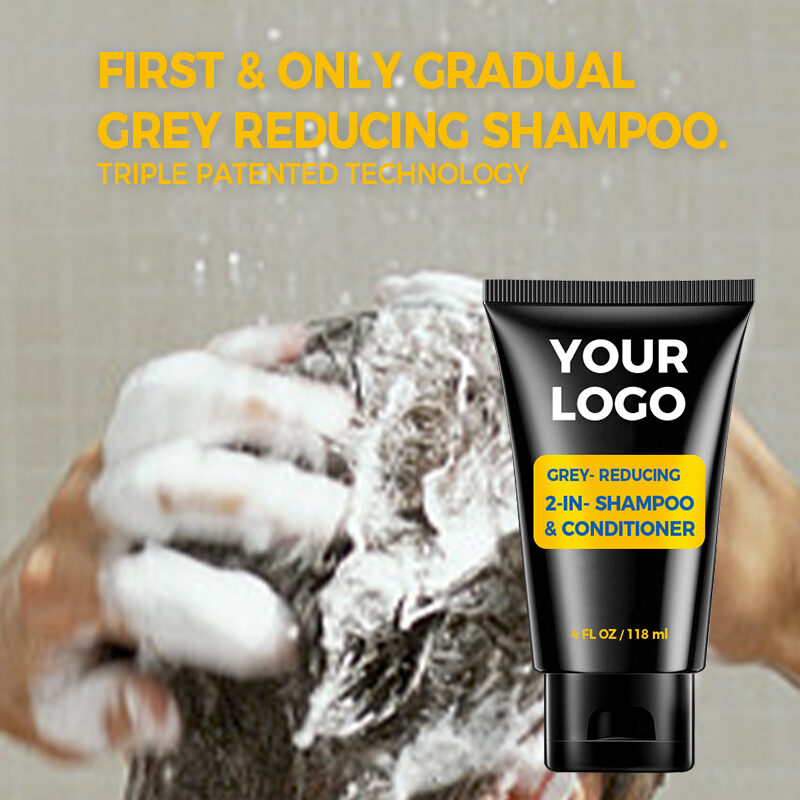 Wholesale 2 in 1 MenS Grey Reducing Shampoo and Hair Conditioner for Gradual Hair Color Hair Care(pic4)