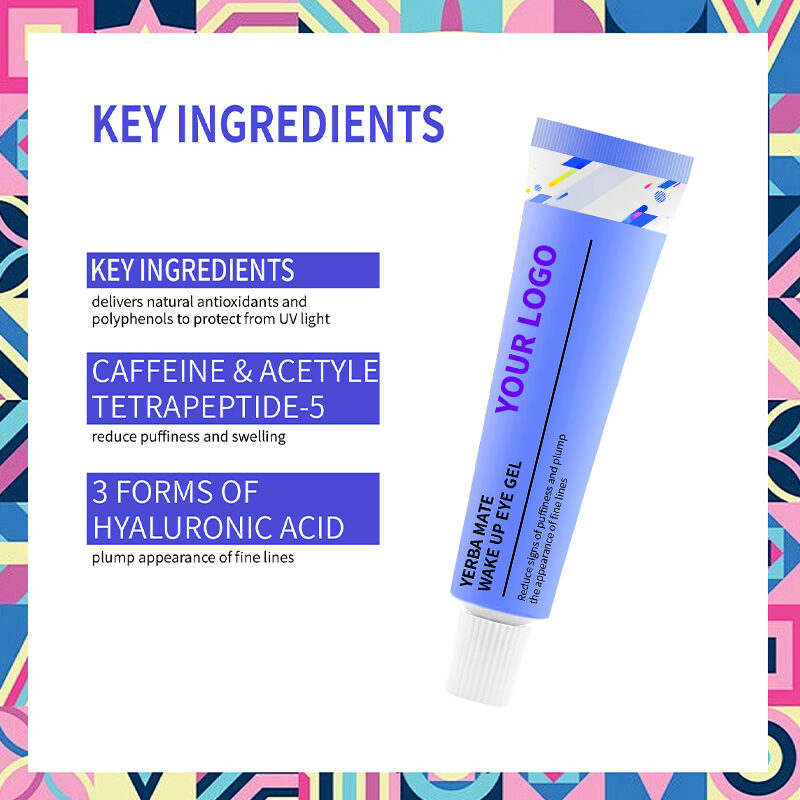 Private label yerba mate eye cream soothes eyes(pic1) Yerba Mate Wake up Eye Gel With Hyaluronic Acid, Caffeine for Hydrate, Minimize Puffiness, Swelling(pic1)