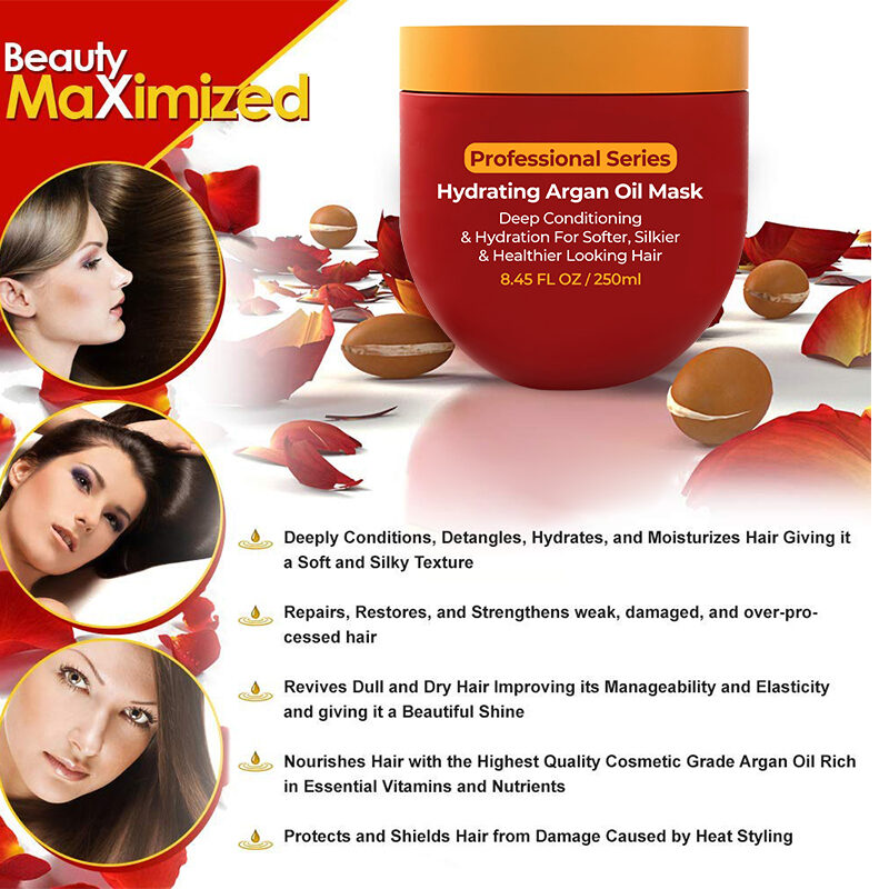 GreenLem Organic Argan Oil Hair Mask Natural Hydrating Deep Conditioner for Damaged Hair Hair-Repairing Feature(pic4)