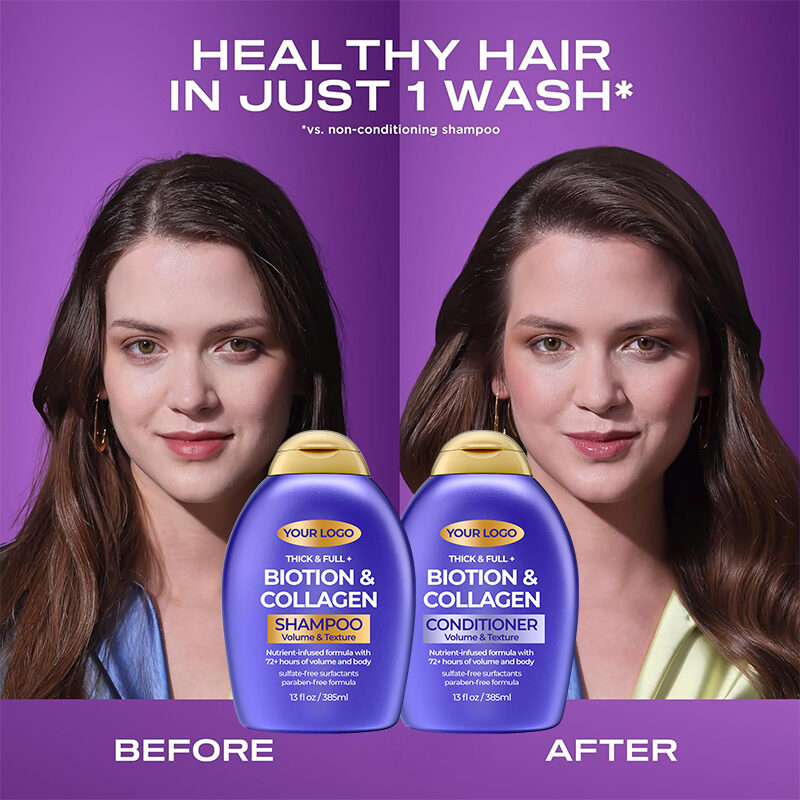 GreenLem BIOTION &COLLAGEN Cream Shampoo & Conditioner Set with for Silky Smoothness Oil-Control Hair-Loss Prevention(pic2)