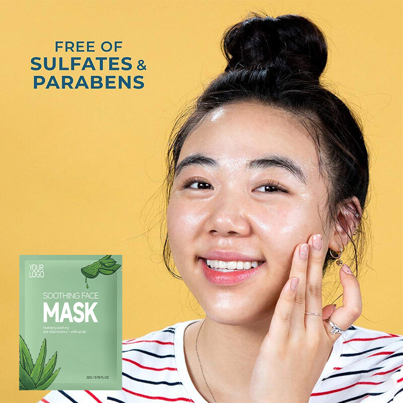 GreenLem OEM Manufacturers Multi-Effect Organic Herbal Whitening Vitamin C Facial Mask Sheet Deep Hydration Moisturizing(pic5)
