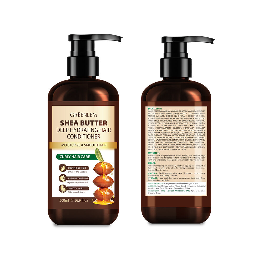 GreenLem Shea Butter Oil Cream Shampoo Organic Strengthening Nourishing Refreshing Shampoo Natural for Curly Hair(pic6)