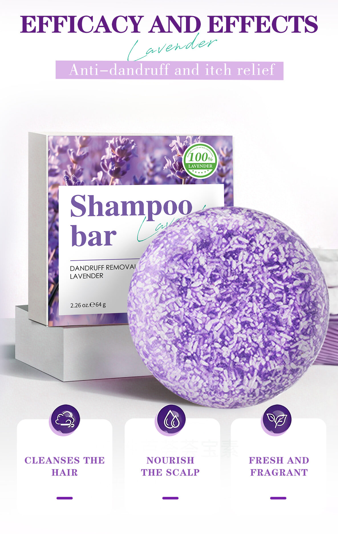 GreenLem Soap DANDRUFF REMOVAL and IICH RELEFLAVENDER(pic4)