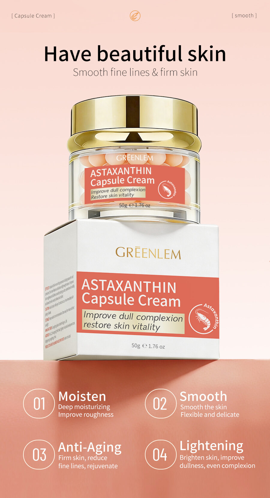Greenlem Astaxanthin Improve Rough and Dull SkinCapsule Cream(pic2) Greenlem Astaxanthin Improve Rough and Dull SkinCapsule Cream(pic2)