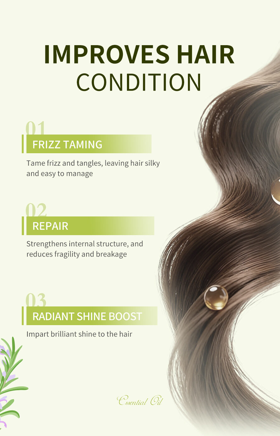 Icesea Rosemary and Mint Hair Essential Oil - Repairs Damaged Hair(pic3)