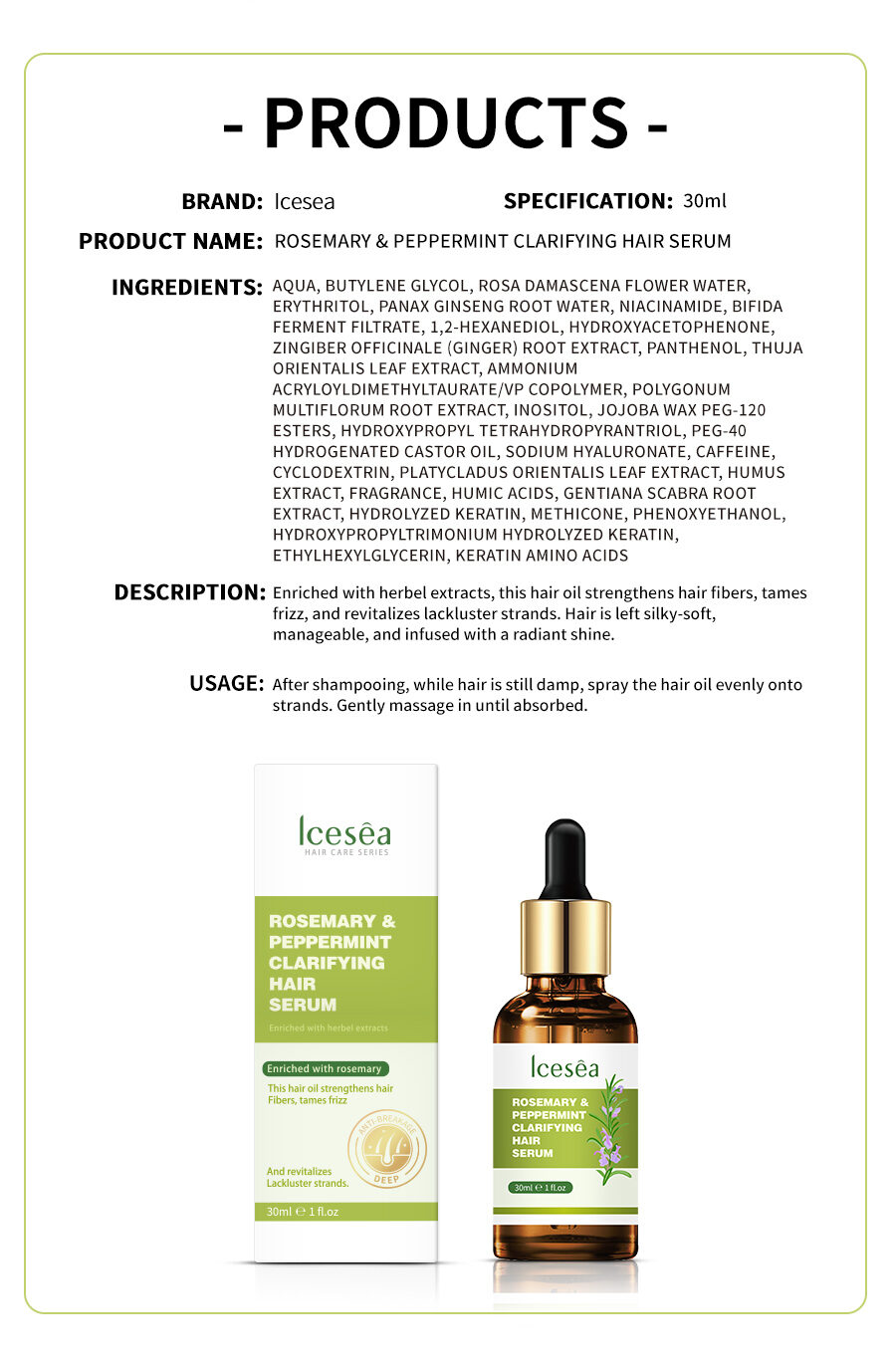 IceSea Rosemary Mint Hair Essence Repair Damaged Hair Quality(pic5)