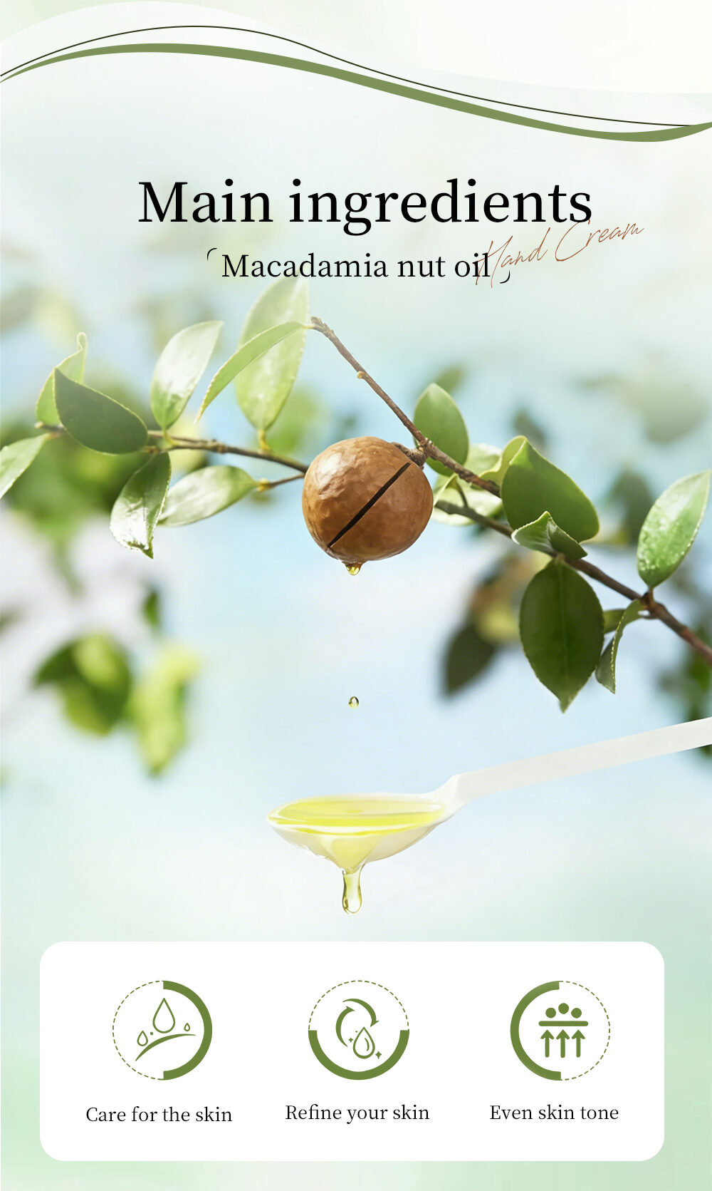 Icesea Macadamia Nut Hand Cream-Deeply Nourishing & Repairing Moisturizer for Dry/Cracked Hands Travel Size(pic4)