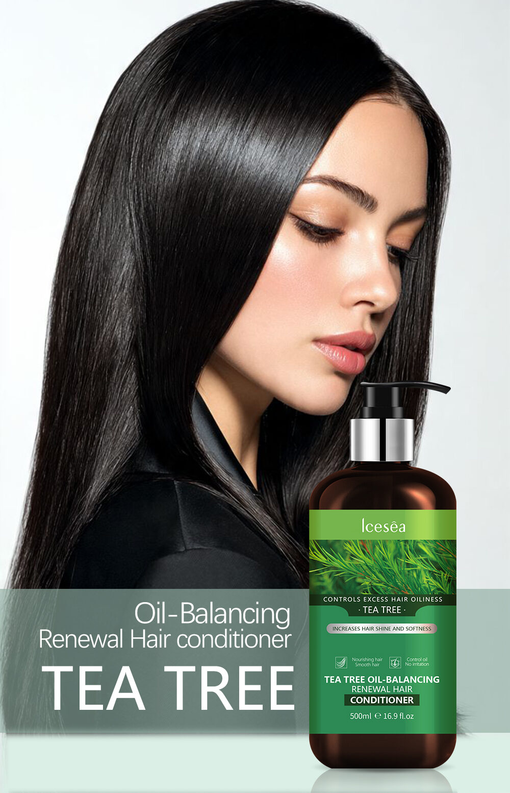 Lcesea Tea Tree Oil Control Hair Conditioner, Dandruff Removing, Volume Enhancing, Repairing Damaged Hair(pic1)