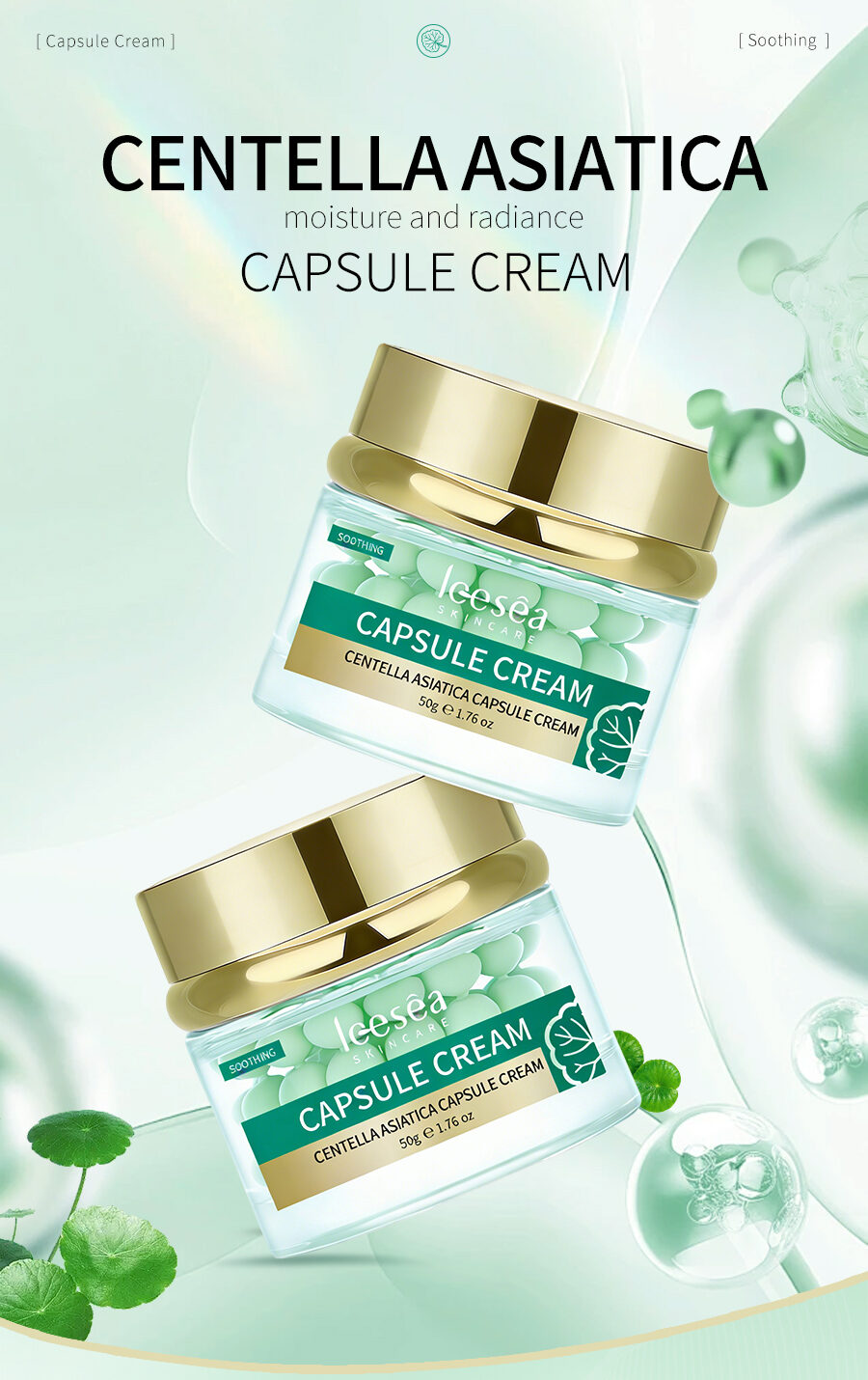 OEM Matcha Capsule Cream Face Moisturizer Age Defying Antioxidant for All Skin Types Hydrating Firming Brightening(pic1)