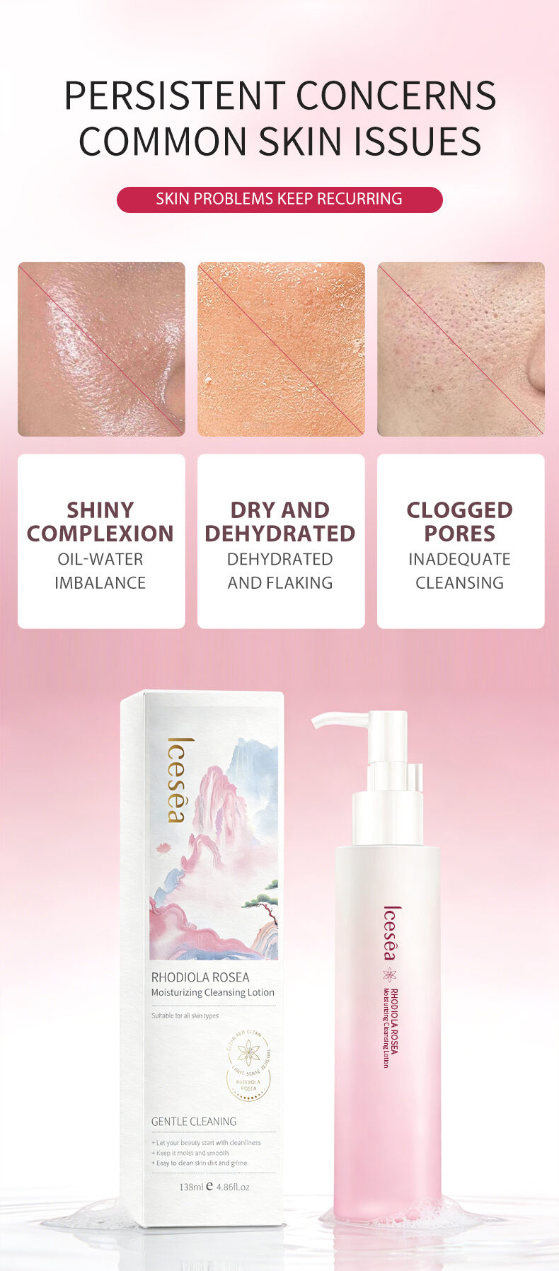 Icesea Rhodiola Rosea Moisturizing Cleansing Honey - Gentle and Non-irritating for Facial Cleansing.(pic2)