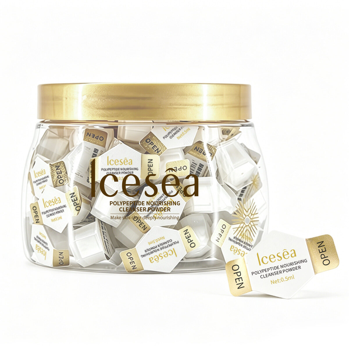 OEM/ODM Polypeptide Nourishing Cleanser Powder 0.5ml Deep Cleansing Gentle Face Wash Private Label(pic6)