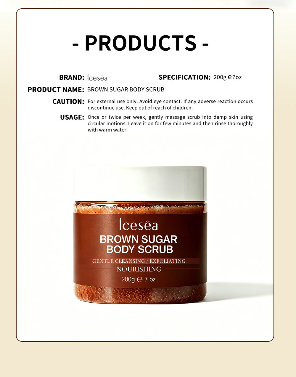 OEM Brown Sugar Body Scrub Exfoliating Moisturizing Dead Skin Remover Nourishing Hydrating for All Skin Types(pic5)