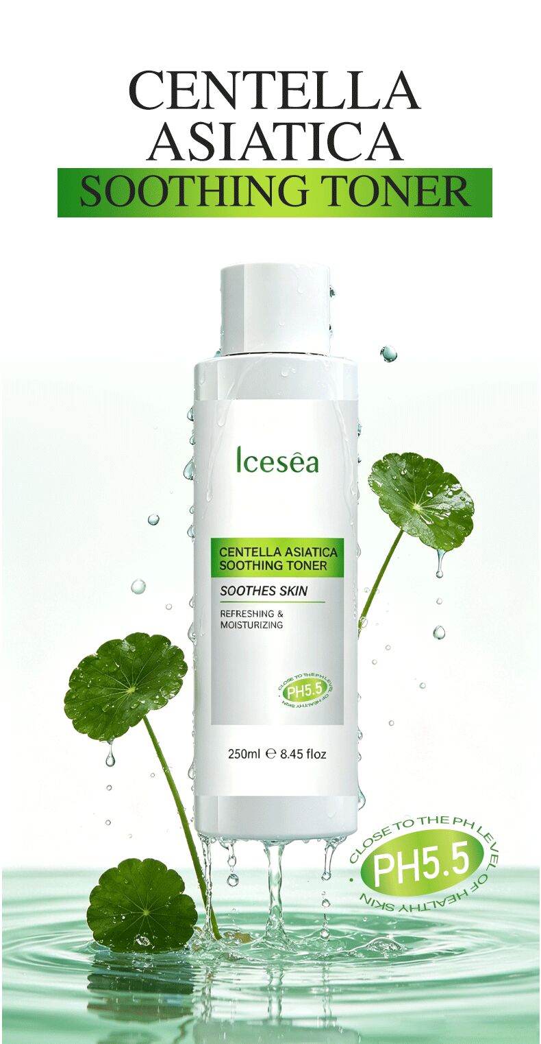 Private Label Centella Asiatica Soothing Toner pH Balanced Redness Relief Calming Barrier Repair for Sensitive Skin OEM(pic1)